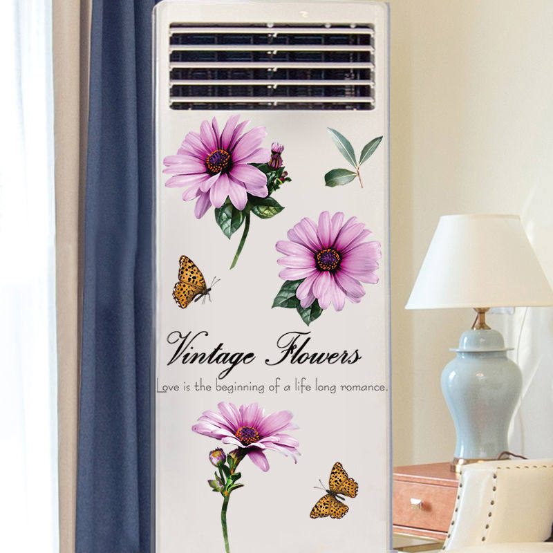 个性立式空调贴纸冰箱贴画柜机翻新贴防水创意墙纸墙上自粘花朵,家居饰品,软装墙贴,淘宝优惠券,粉丝福利购,淘宝优惠卷