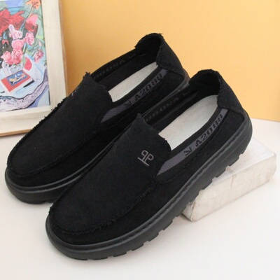 春季新款老北京布鞋男单鞋爸爸透气一脚蹬休闲鞋宽松加大码454647