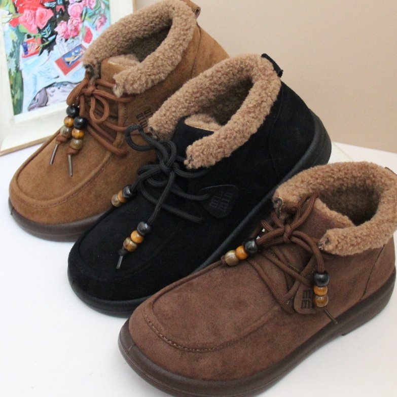 棉鞋女冬季加绒棉鞋老北京布鞋保暖豆豆妈妈棉靴高帮软底防滑加厚,女鞋,时尚雪地靴,淘宝优惠券,粉丝福利购,淘宝优惠卷