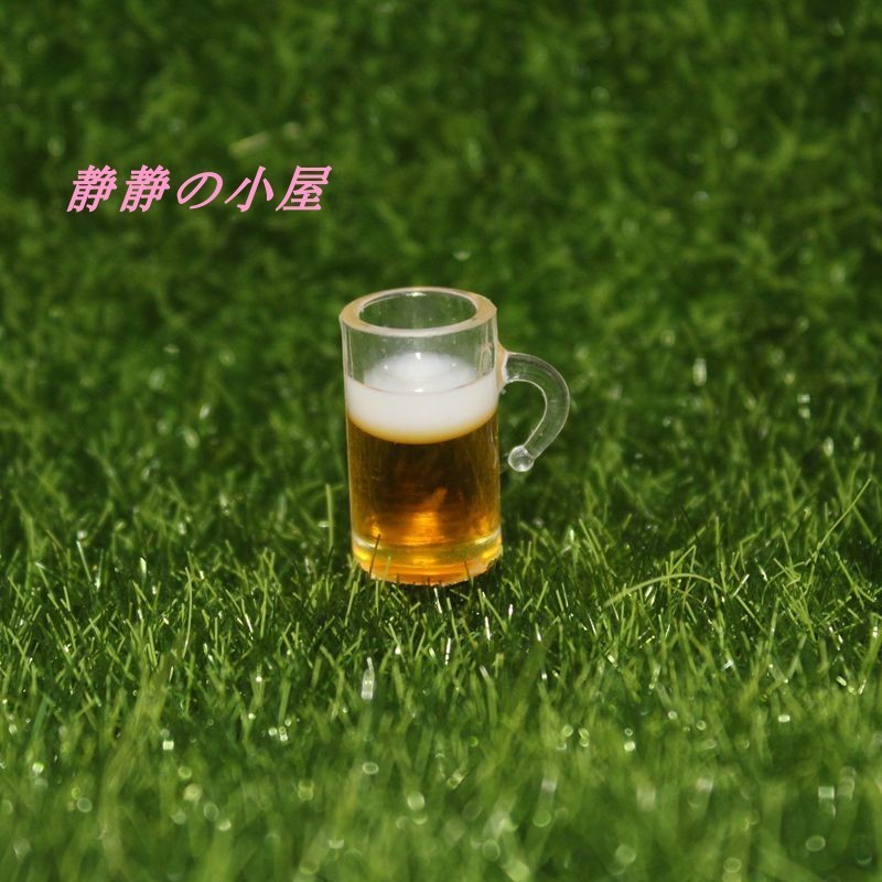 微缩食玩 场景模型 DIY树脂小摆件小布娃娃屋配件 迷你仿真啤酒杯