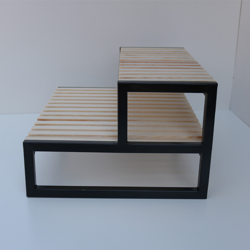 两层阶梯铁架糕点西饼蛋糕面包房烘焙展柜中岛柜陈列烤盘托架