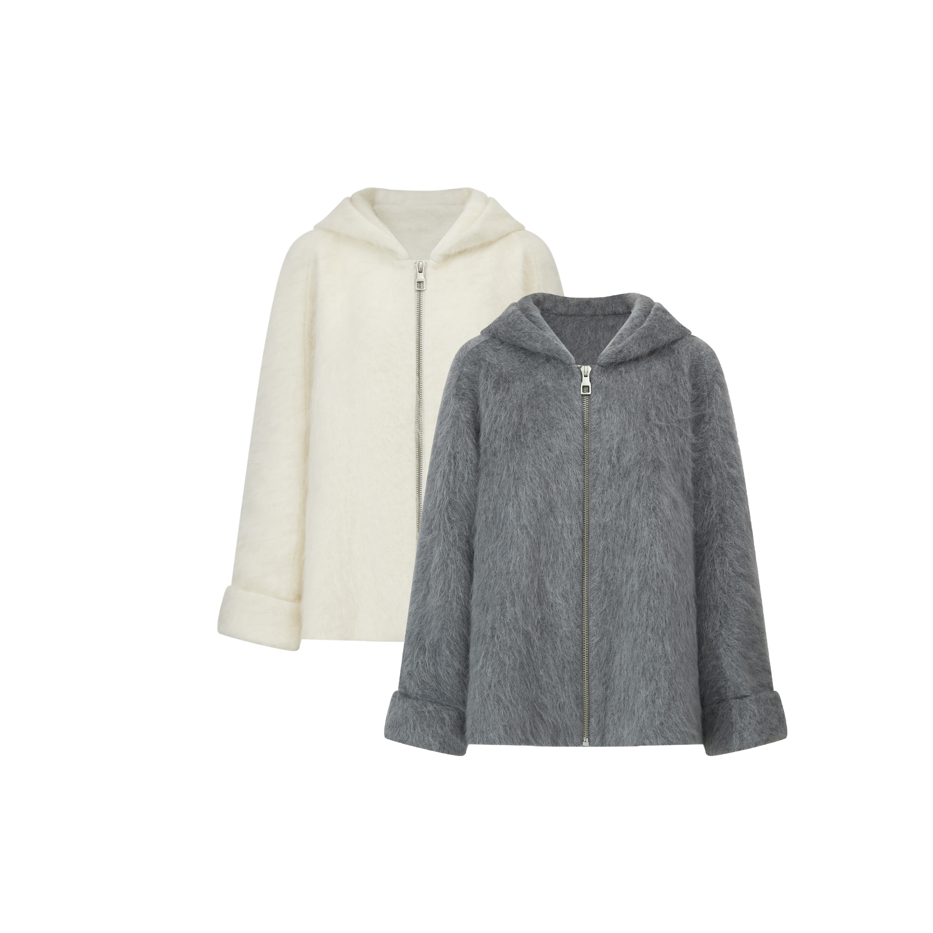 奢暖外套   羊绒拉毛拉链帽衫#18002