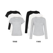 短袖 轻薄透视感打底叠穿圆领长 上衣 兰精天丝 透透T