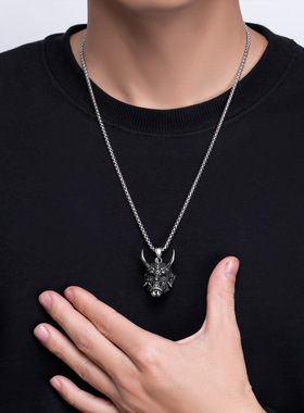 嘻哈个性日本鬼怪般若骷髅项链