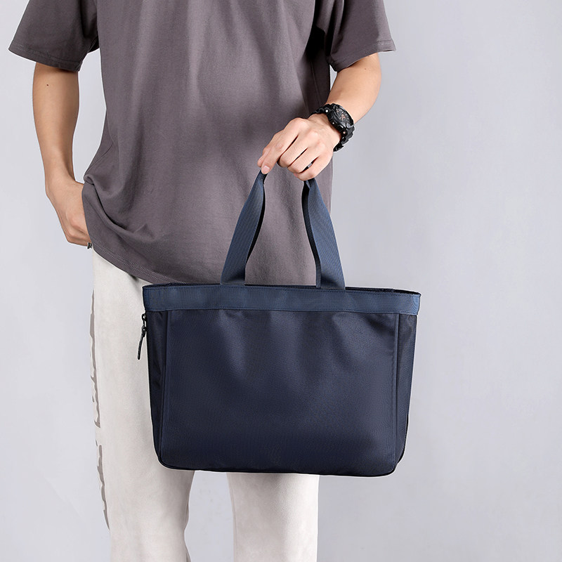 韩版原创公文包商务手提包A4文件通勤包14寸电脑包单肩袋定制logo