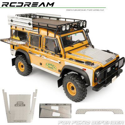 RCDream FCX10骆驼杯卫士机盖/侧裙防滑板金属折叠侧窗网外翻桌板