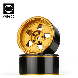 SCX10 GRC 仿真攀爬车夹胎轮毂 土豪金 90046 2.2寸金属轮毂G54