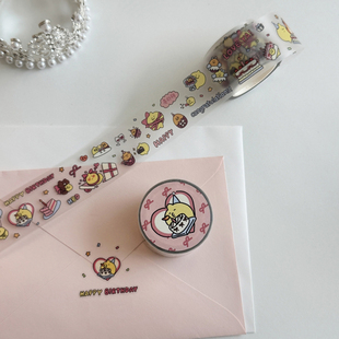 韩国secondmorning生日主题贴纸胶带手机装饰贴画卷可爱手账素材