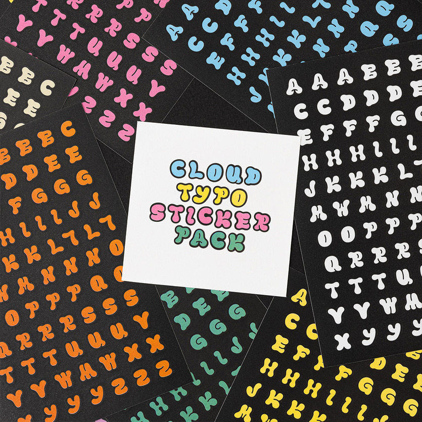 Livework韩国云朵字母手账贴纸