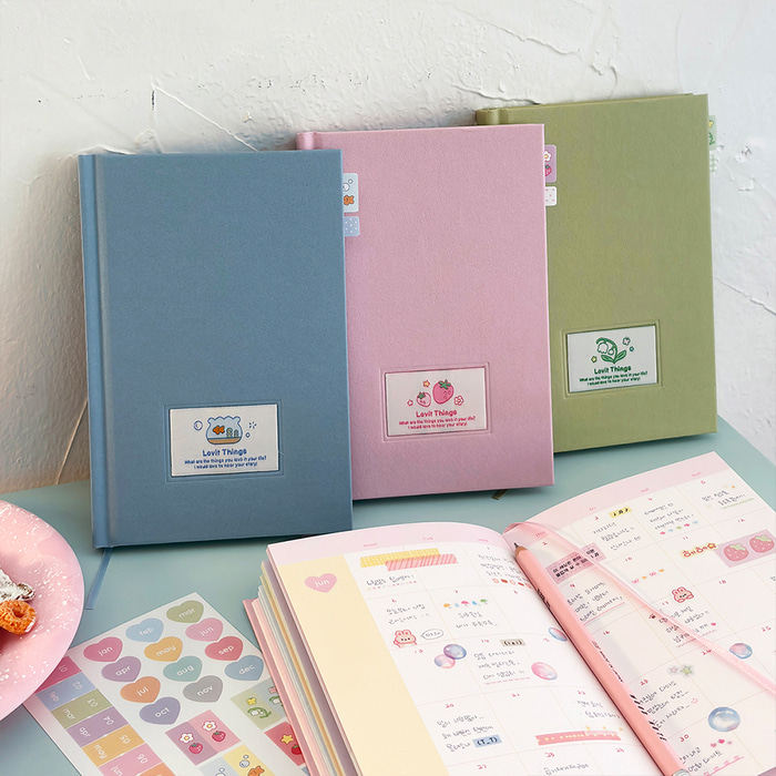 韩国wannathis可爱刺绣标签日记本ins彩页手账本周计划日程记事本,文具电教/文化用品/商务用品,手帐/日程本/计划本,淘宝优惠券,粉丝福利购,淘宝优惠卷