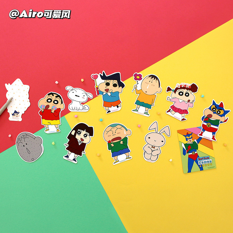 韩国whales蜡笔小新可爱生日祝福贺卡爱情感谢留言卡迷你卡片信封