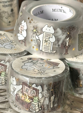 韩国mewmewbeam收集星星烫金切膜手账贴纸ins风可爱复古装饰贴画