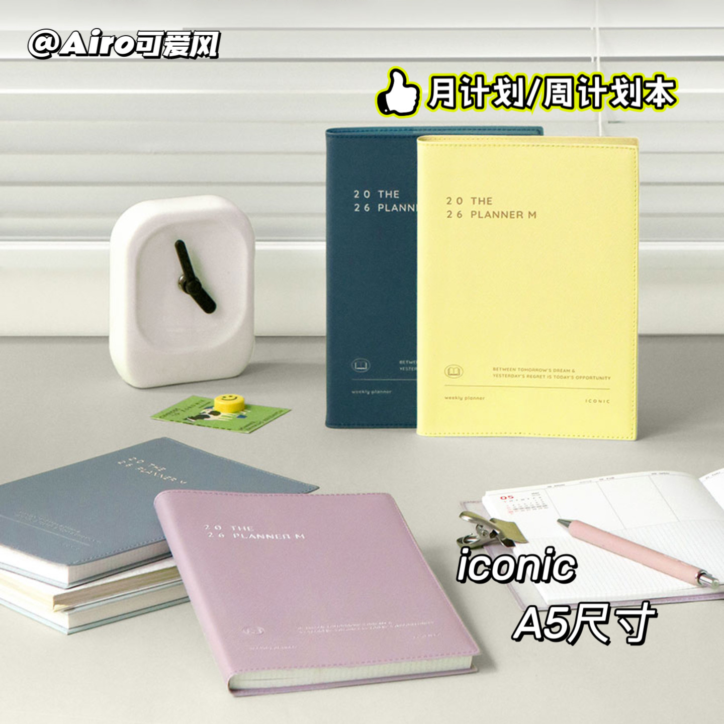 韩国ICONIC竖式月/周计划日程本