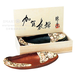 日本加贺友禅美浓烧高颜值餐具日式 礼盒 不规则大鱼盘汤盘粗陶套装