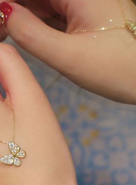 小蝴蝶项链超闪洋气百搭通体S925