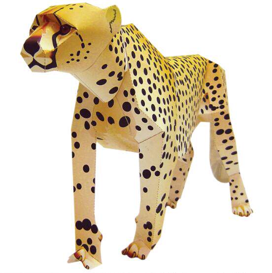 纸模制作diy手工作业儿童益智玩具仿真动物豹子猎豹 3d立体纸模型