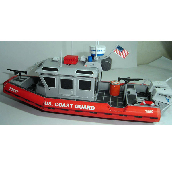 快艇橡皮艇水上警察船3d立体纸模型diy手工制作儿童折纸益智玩具