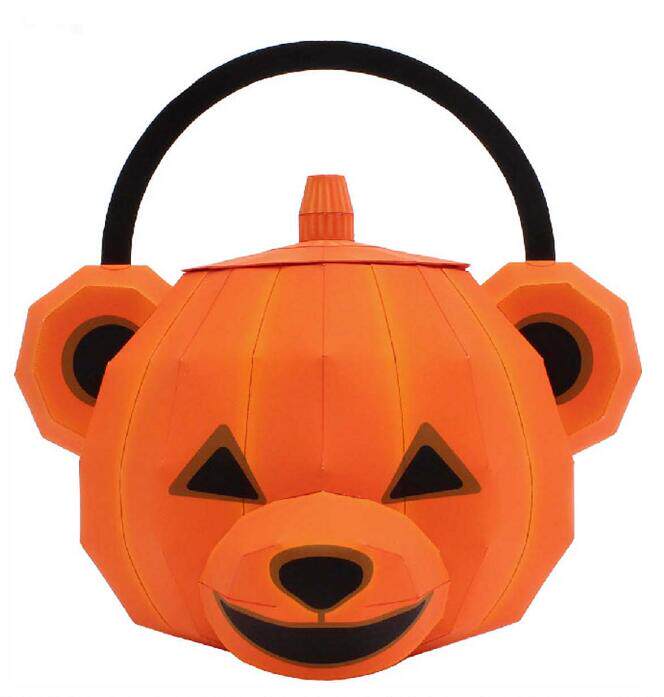 万圣节泰迪熊手提包3d立体纸模型diy手工制作儿童益智折纸玩具