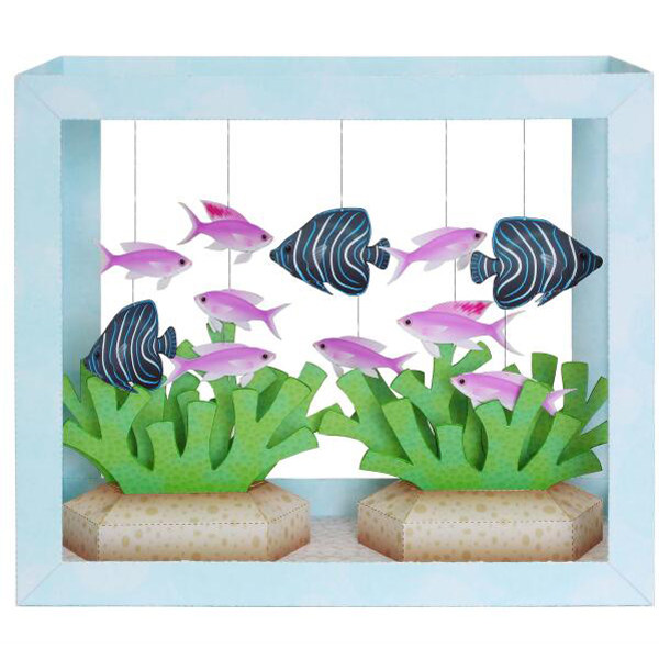 海洋生物海底世界珊瑚鱼群3d立体纸模型diy手工制作儿童折纸玩具