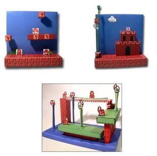 超级玛丽过关场景3D立体纸模型DIY手工制作儿童益智折纸玩具