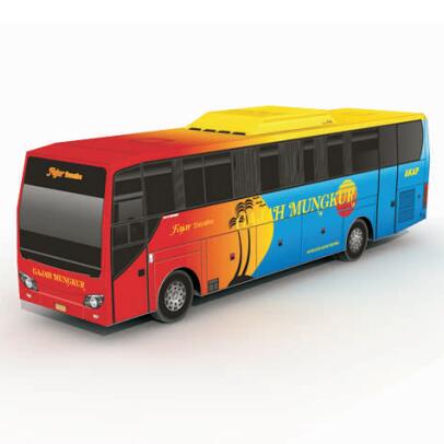 仿真公交车巴士客车大巴车汽车3d立体纸模型DIY手工制作儿童折纸