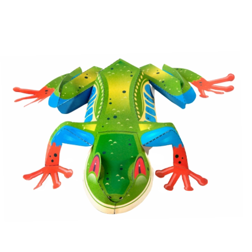 红眼树蛙林蛙青蛙3d立体纸模型diy手工制作儿童益智折纸玩具摆件