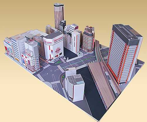 城市商业大厦摩天大楼建筑3d立体纸模型diy手工制作儿童益智折纸