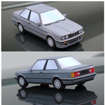 宝马BMW320iE30车模3d立体纸模型