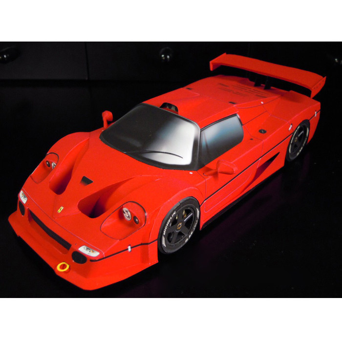 法拉利f50gt跑车小汽车3d立体纸模型diy手工制作儿童折纸益智玩具