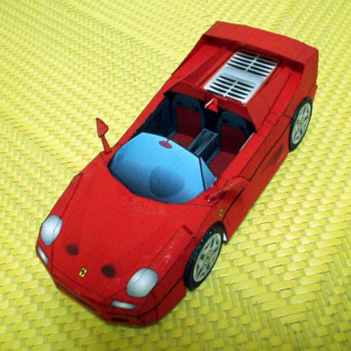 法拉利f50车模仿真跑车3d立体纸模型diy手工制作儿童益智折纸玩具