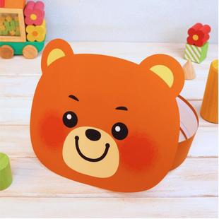 儿童动物面具小熊头饰3d立体纸模型DIY手工制作儿童益智折纸玩具