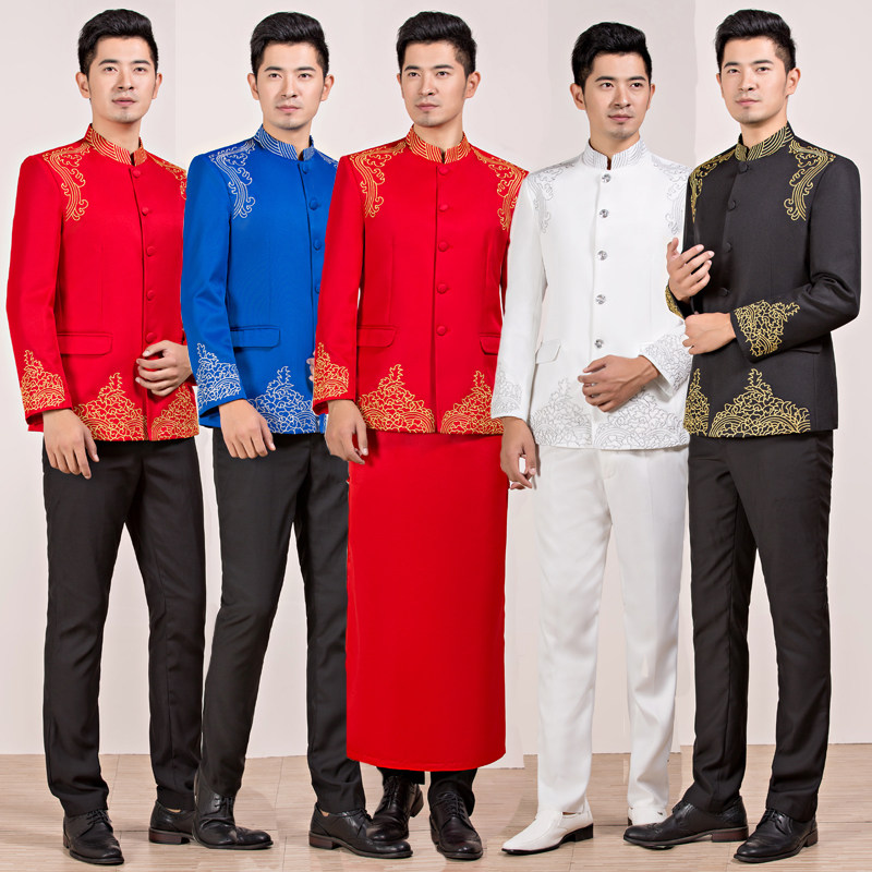 Stand collar new pattern Embroidery Nation Chinese tunic suit suit Chorus costume singer Host full dress Costumein the Men's clothing, Suits  category - from Buy2taobao.com to provide professional Taobao agent buy service
