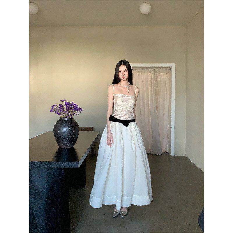 实拍现货天丝生日礼服轻奢吊带连衣裙女