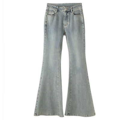 立裁磨白微喇牛仔裤超显腿长