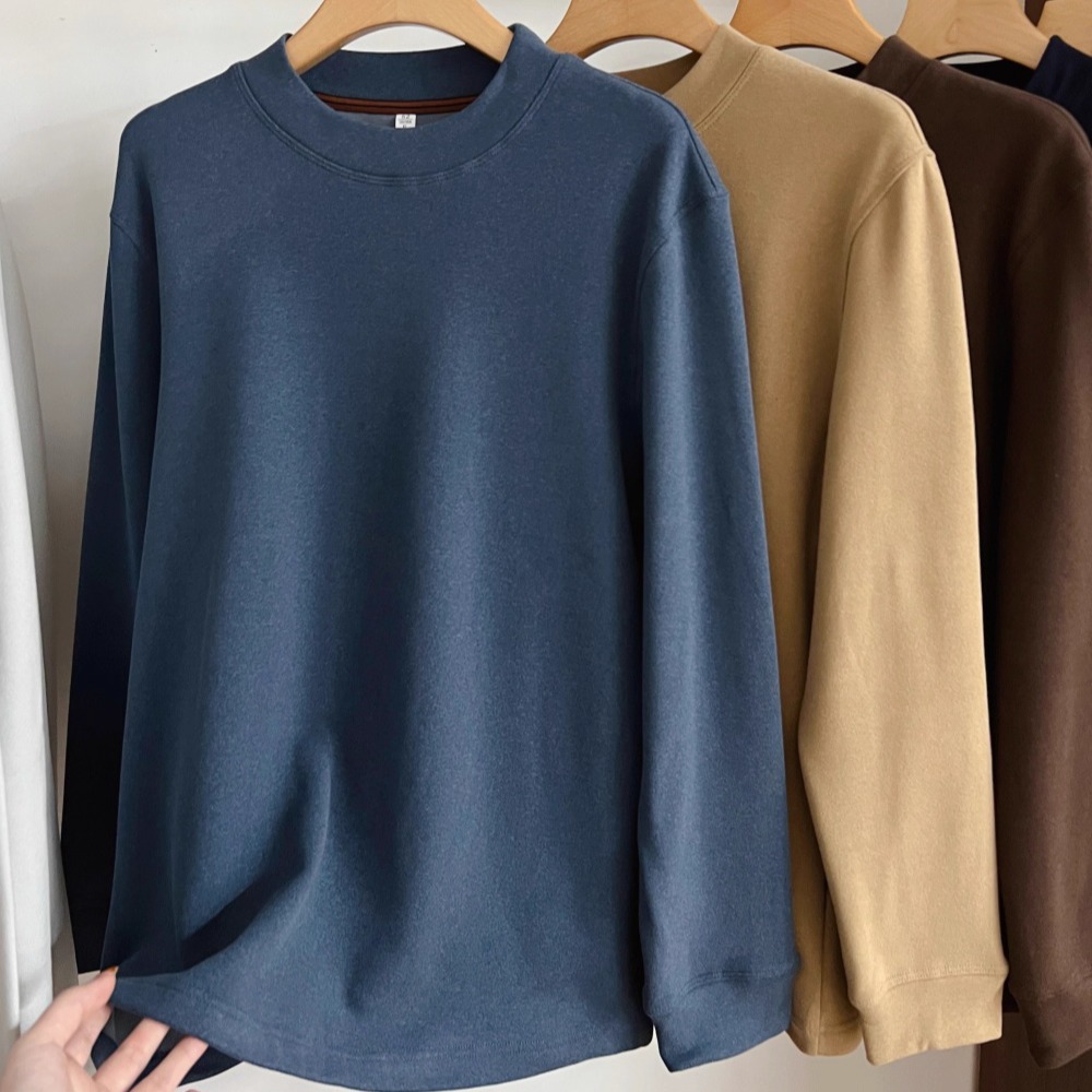 半高领保暖加绒男长袖卫衣