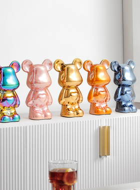 陶瓷电镀爱心暴力熊高档摆件