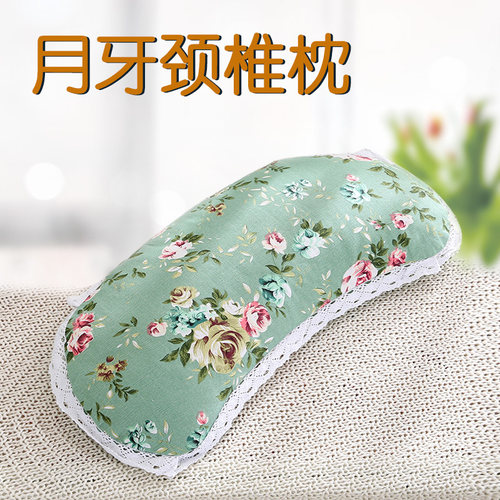 月牙形枕头纯棉老粗布小米壳吸汗