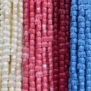 贝壳粉压小象7.8 10mmDIY手链项链饰品配件