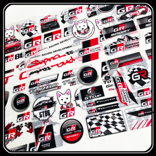 贴窗玻璃贴纸方向盘贴车贴 GR透明套装 适用于GR标 GT86锐志BRZ改装