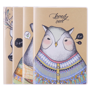 得力T3272胶套本加厚笔记本记事本简约32K办公线条本 4本装