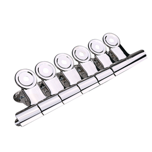 得力9522不锈钢夹子6只装 票夹大铁夹强力夹画板山形夹 62mm大号2