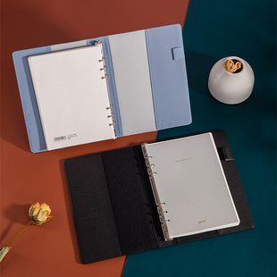 得力22287自添式效率手册万用办公皮面本笔记本子100活页本记事本