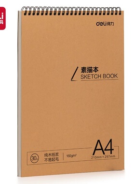 得力HS660-A4手绘大师素描本160g-A4-30页绘画文具画画本手写本