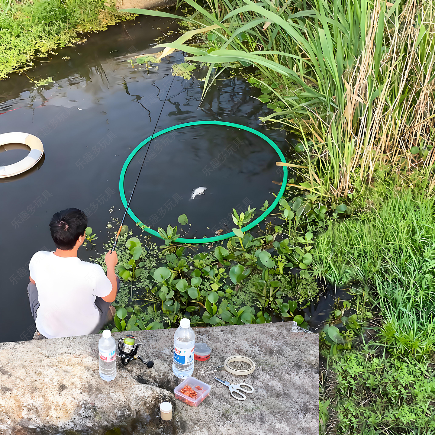 浮水圈钓鱼用品挡水草浮萍隔离圈
