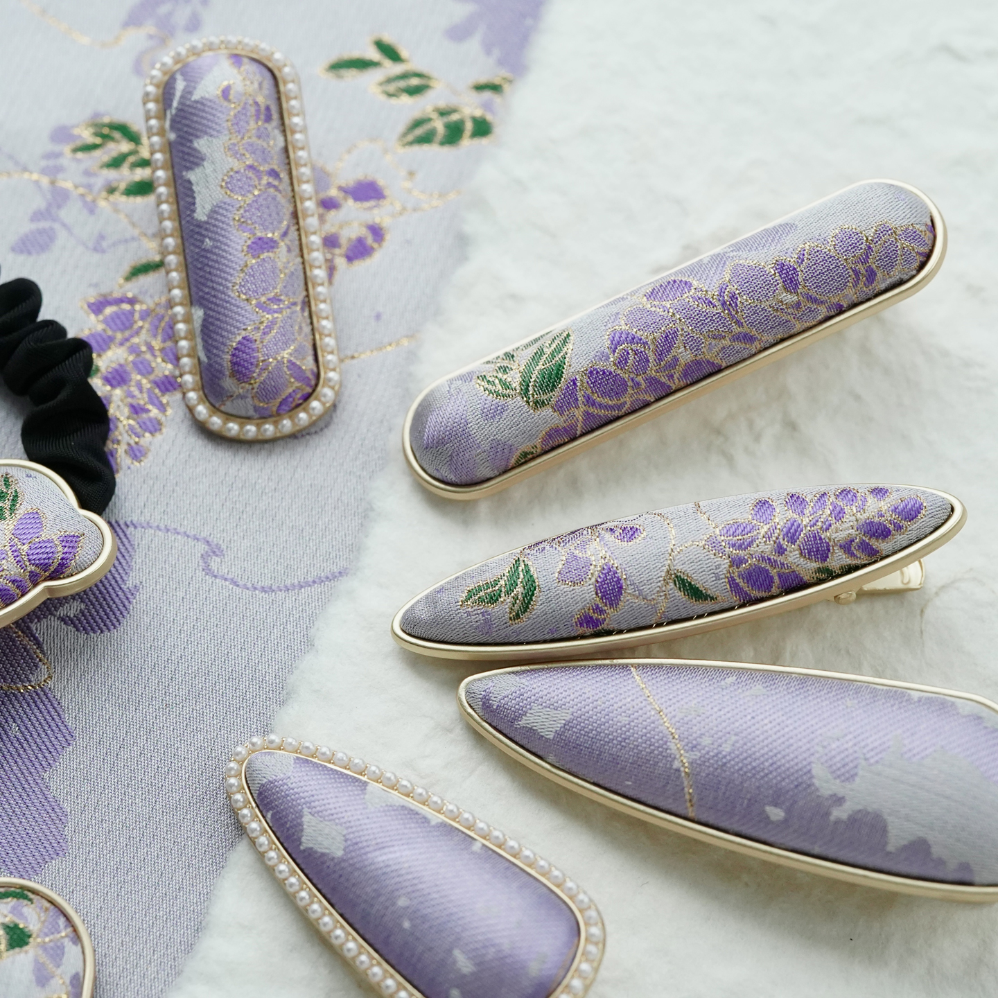 己木非遗名家钱晓萍紫藤花发夹