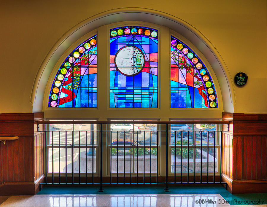 Tiffany 欧式雕刻工艺术玻璃玄关隔断屏风窗吊顶门芯彩色玻璃蓝炫