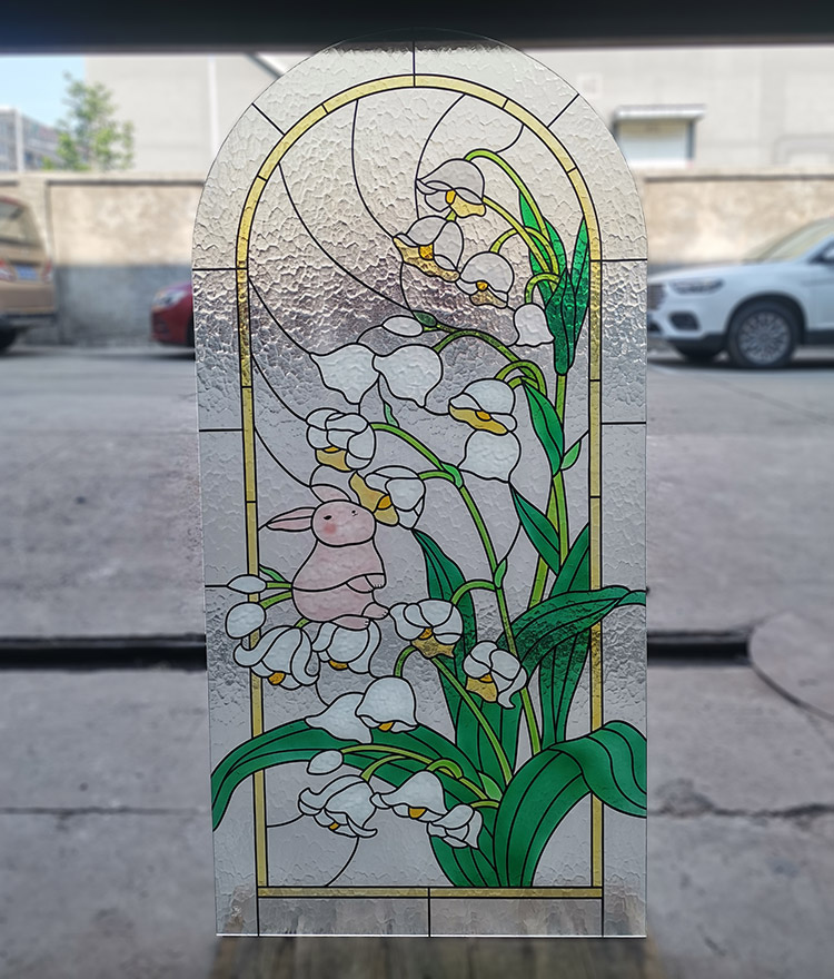 整片钢化玻璃雕刻蒂凡尼彩色玻璃