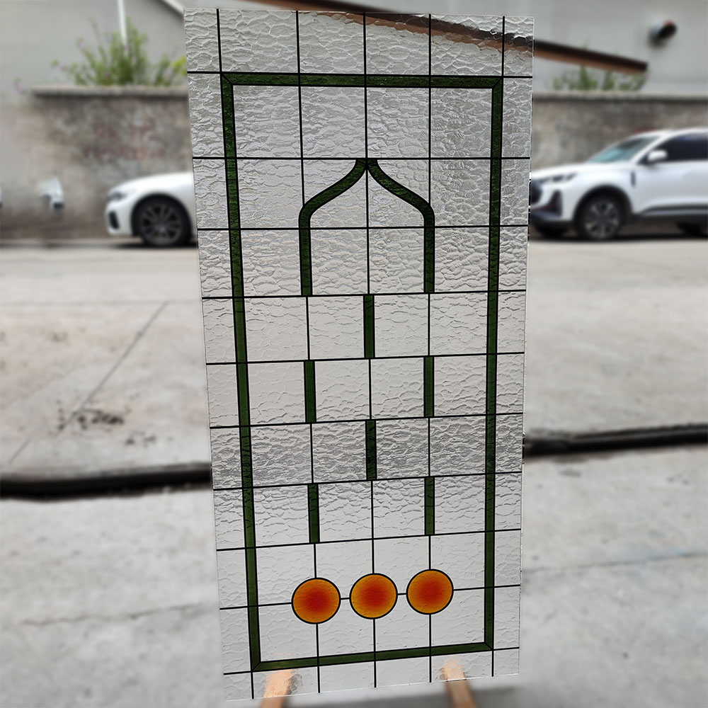 定制钢化蒂凡尼艺术玻璃隔断玄关水纹银波纹压花门芯简约素雅透光