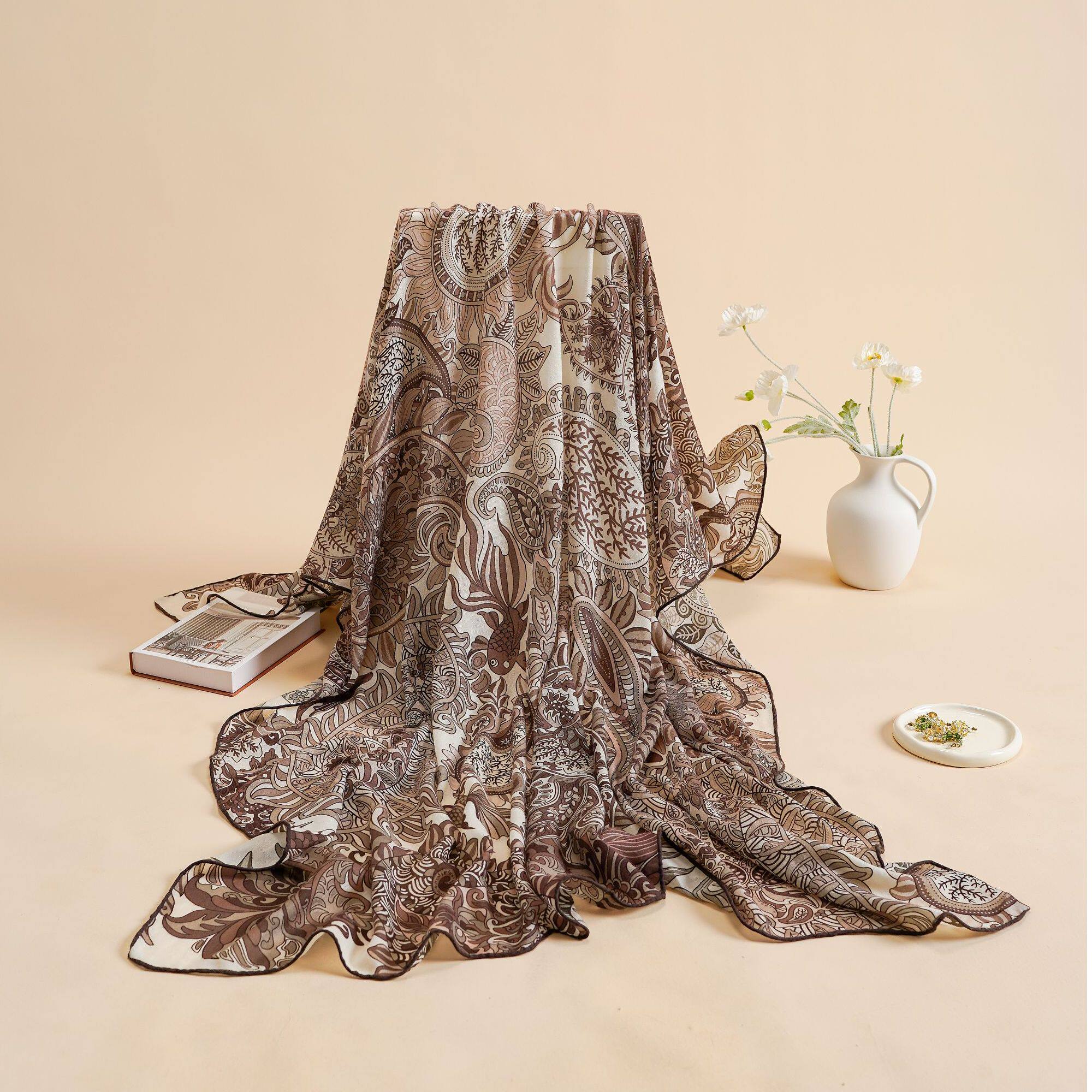 奢凌羊「复古织梦」 100%山羊绒洋气披肩优雅典雅旅行披肩毯子围