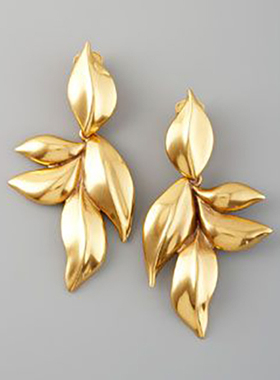 笃挚 定制 纯银 Earring of Ficus Elastica Leaf 橡皮榕叶耳环